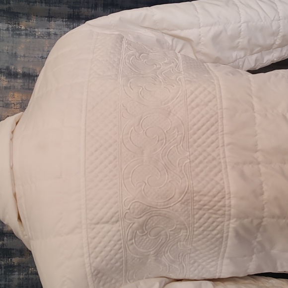 Gallery Womens White on White Embroidered / Quilted Jacket Size M - Picture 5 of 11